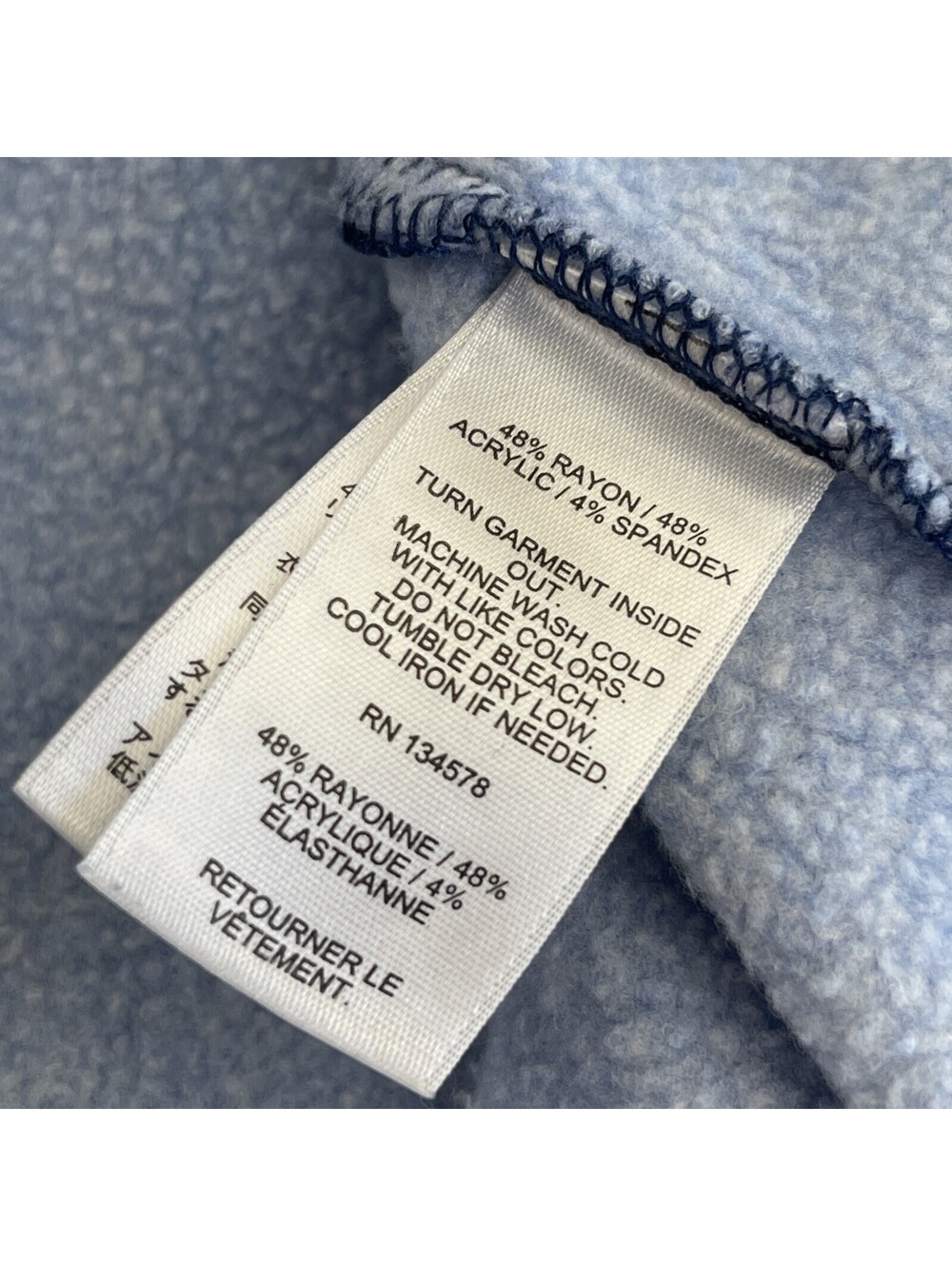SOLD Vineyard Vines Women’s Pullover Quarter Zip Size Medium Blue Inner Fleece - Picture 7 of 7